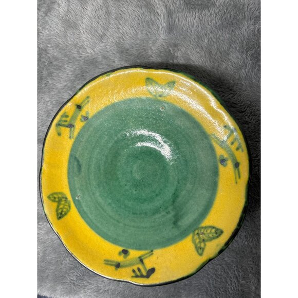 F.B.C. Anaca Italy Ceramic Tea Cup & Saucer Set Artisan 5505 Folkart signed - Picture 9 of 16